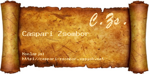 Caspari Zsombor névjegykártya